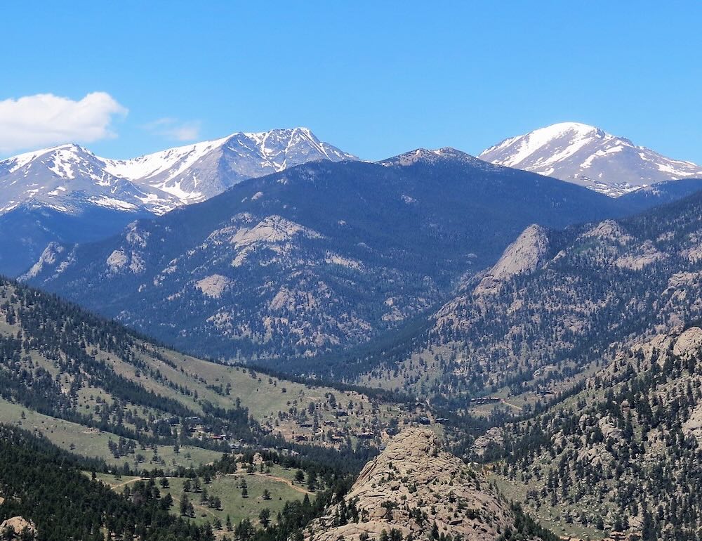 View of a mountain valley from above